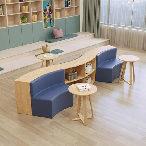 KIBONCY Halbrunde Aufbewahrungscouch, multifunktionale Hockerkombination, for Bildungseinrichtungen, Kindergärten, Lesebereiche, Bibliotheken, Ruhezonen, Grünflächen(E)