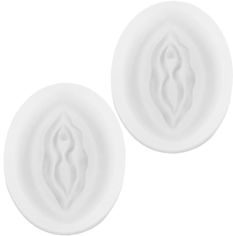 2 Stück weiße Frauen Genitalform Schokoladenform Neuheit Süßigkeiten Herstellung Formen Silikon DIY Form Gelee Tablett Fondant Kuchen Herstellung Zubehör Gebäck und Backformen Backformen Backformen