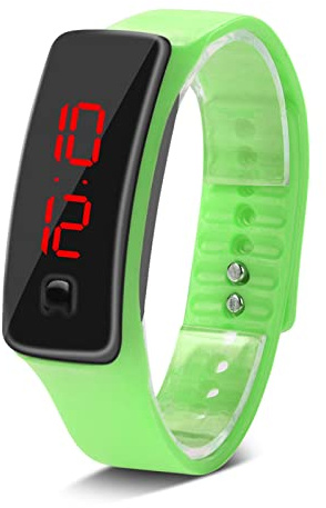 SIXRUN LED-Sportuhr, Digitale Armbanduhr mit Silikonarmband, Kalender und Energiesparmodus für Jungen und Mädchen
