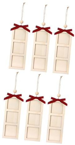 MARCBUSE Juego de 6 tiras de fotos de madera para decoración de pared de árbol de Navidad y recuerdos para personalizar marcos de fotos de vacaciones