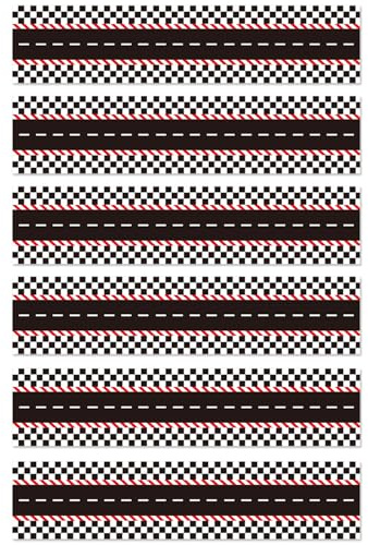 6stk Essbare Tortenkante im Rennsport-Stil 28x6,2cm | Geburtstagstorten-Girlande als Dekoration Kreative Geburtstagsdekoration (im Rennstrecken-Stil)