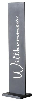 BOLTZE CARTELLO Deko-Aufsteller - 20 x 77 cm - Schwarz - Metall - Willkommen