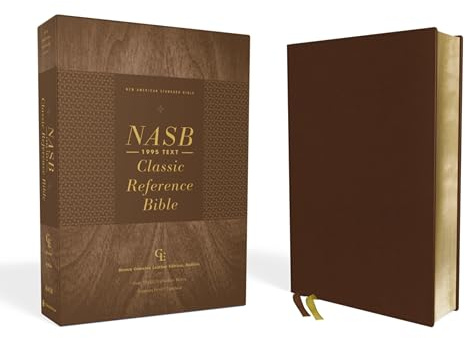 NASB, Classic Reference Bible, Genuine Leather, Buffalo, Brown, Red Letter, 1995 Text, Comfort Print