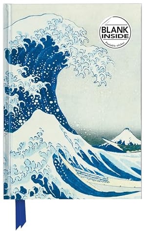 Premium Notizbuch Blank DIN A5: Katsushika Hokusai, Die große Welle: Unser hochwertiges Blankbook mit festem, künstlerisch geprägtem Einband (Premium Notizbuch DIN A 5 mit Magnetverschluss)