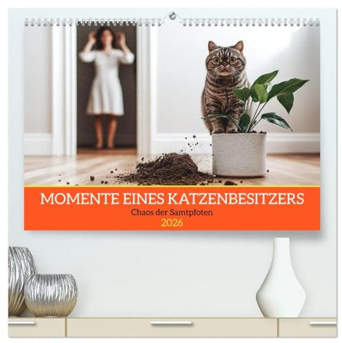 Momente eines Katzenbesitzers - Chaos der Samtpfoten (hochwertiger Premium Wandkalender 2026 DIN A2 quer), Kunstdruck in Hochglanz: Lustiger ... Haustierfreunde mit Humor. (CALVENDO Tiere)