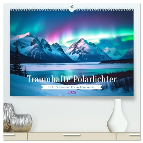 Traumhafte Polarlichter Licht, Schnee und Eis hoch im Norden (hochwertiger Premium Wandkalender 2026 DIN A2 quer), Kunstdruck in Hochglanz: Lassen ... Phänomene verzaubern. (CALVENDO Natur)