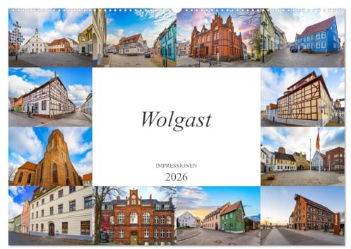 Wolgast Impressionen (Wandkalender 2026 DIN A2 quer), CALVENDO Monatskalender: Zwölf einmalig wunderschöne Bilder der Stadt Wolgast (CALVENDO Orte)