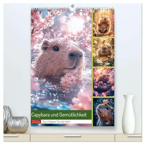 Capybara und Gemütlichkeit (hochwertiger Premium Wandkalender 2026 DIN A2 hoch), Kunstdruck in Hochglanz: Capybara-Zeit ist der Zustand ultimativer ... die Gemütlichkeit gepachtet. (CALVENDO Tiere)