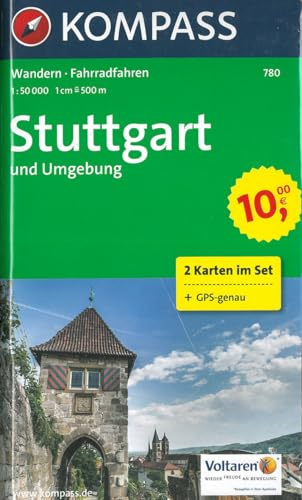 KOMPASS Wanderkarte Stuttgart und Umgebung: Wanderkarten-Set mit Radrouten. GPS-genau. 1:50000 (KOMPASS-Wanderkarten, Band 780)