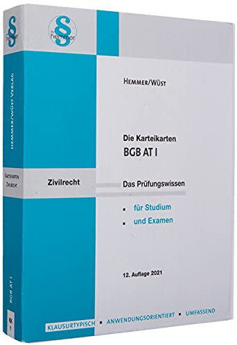 Die Karteikarten BGB AT I: Das Prüfungswissen für Studium und Examen (Karteikarten - Zivilrecht)