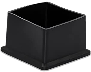 Flyshop Lot de 4 Capuchons carrés pour Pieds de Chaise, de Table, de Chaise, de Sol, de Protection de Sol, en PVC Non marquant, 60 mm x 60 mm (6,0 x 6,0 cm), Noir