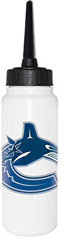 Sherwood NHL Trinkflasche 1000 ml, Vancouver Canucks, Eishockey Trinkflasche, Sportflasche mit NHL Club Logo, biegsamer Silikon-Trinkhalm