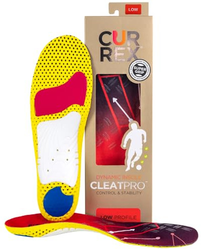 CURREX CleatPro – Einlegesohle für Fußball- und Stollen-Schuhe - Mehr Kontrolle & Stabilität - Kraftvoller Antritt - Perfekter Sitz - Verletzungsprävention - Für alle Fußtypen geeignet