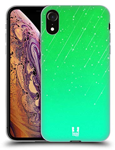 Head Case Designs Grün Neon Regen Schatten Gel Handyhülle Hülle [Militärischer Schutzgrad] Kompatibel mit Apple iPhone XR