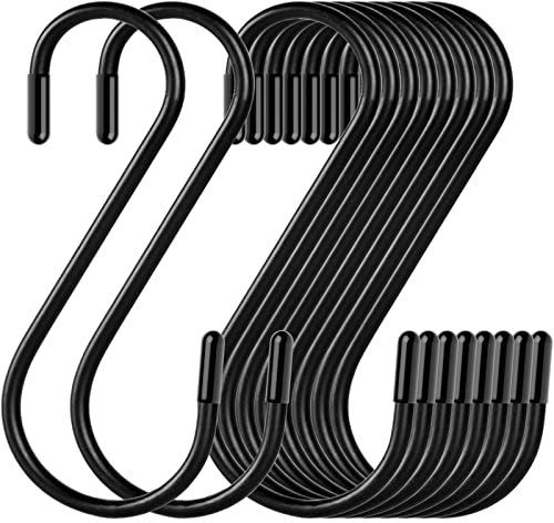 30 Pack Black S Hooks,Heavy Duty Metal Hooks Can Withstand up to 33 pounds.for Kitchen,Office,Garden or Outdoor Activities