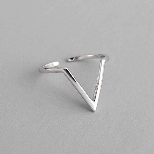 Damen 925 Sterling Silber Ringe Verstellbare,Geometrische Dreieck Mit Offenem Mund Silber Persönlichkeit Ring Für Frauen Halloween Party Bankett Wesentliche Street Kultur
