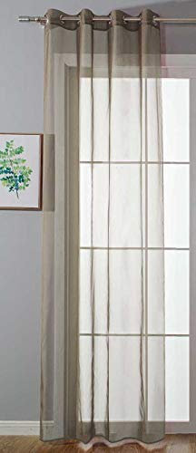 Ösenvorhang Transparent »Uni« Gardine HxB 225x140 cm Nougat Stores Vorhang Ösen Bleibandabschluß Wohnzimmer, 20332-cn