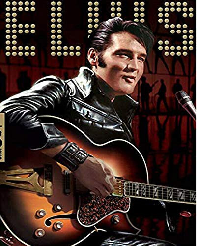 manyile DIY 5D Diamond Painting by Number Kits, Crystal Rhinestone Diamond Embroidery Paintings Pictures Arts Craft for Home Wall Decor & Relaxation (Elvis,30 * 40cm)
