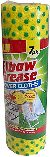 Elbow Grease 2 X 7pc Power Cloths Non Scratch Absorbent All Purpose Cleaning Pads, Vinyl