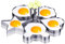 SJUNJIE 5 Stück Omelett Mold aus Edelstahl Ei Rings Fried Egg Ringe Spiegelei Form Eierpfannkuchenringe für Spiegeleier Pfannkuchen Omelette Pancake