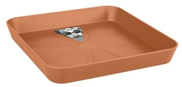 elho Loft Urban Untersetzer Eckig 28 - Untersetzer für Außen & Zubehör - Ø 27.5 x H 3.8 cm - Braun/Terra