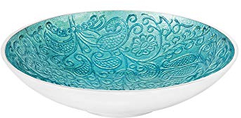 Bitto Räucherschale Räuchergefäß SINTA Mint mit Paisleymuster Aluminium rund, H 5 cm, Ø 13,5 cm