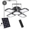 Aqonsie Lampe solaire pour abri de jardin, extérieur et intérieur, 176 LED à énergie solaire avec détecteur de mouvement, lumière de jour disponible, lumières solaires d'intérieur avec 5 modes