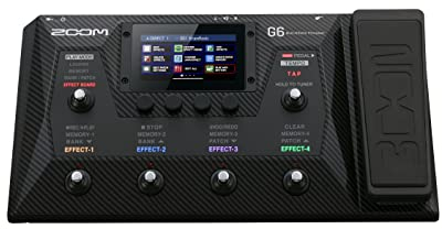 Zoom Procesador multiefectos de guitarra G6 con pedal de expresión, interfaz de pantalla táctil, más de 100 efectos integrados, modelado de amplificador, IR, Looper, e interfaz de audio para grabación