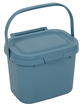 Addis Everyday Kitchen Food Waste Compost Caddy Bin, 4.5 Litre, Air Blue, 518695