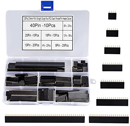 Buchsenleiste 2.54mm Gerade Einreihige Platine Weibliche Stiftleiste Sockel 4-40 Pin Steckerleiste für Arduino Prototyp Schild 120 Stücke