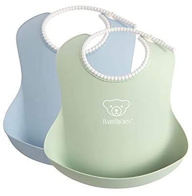 BabyBjörn Lätzchen, 2er-pack, Blassgrün/Blassblau