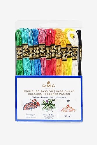 DMC - Mouliné Garnpack Leidenschaft, 100% Baumwolle - 12 Stränge Mouliné Spécial Art. 117MC, je 4 m lang | Made in France