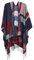DiaryLook Damen Poncho Schal Winter Cardigan Übergroße Cape Elegant Poncho Für Frauen Umhang Damen Warm Geschenk Für Mutter Weiß Schwarz Rot Gestreift