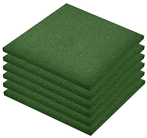 Tidyard 6 STK.Fallschutzfliesen Fallschutzmatten 50 x 50 x 3 cm für Outdoor Bodenbeläge, wie Gehwege, Terrassen und Kinderspielbereiche,Bodenfliesen 6 Fliesen,Gewicht (jeweils):Ca.4,8 kg