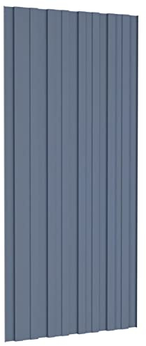 Gecheer 36 STK. Dachpaneele Dachpfannen Profilblech Trapezblech Dachblech Stahlblech Trapezbleche Dachplatten Metallblech Dach Platten Verzinkter Stahl Grau 100x45 cm