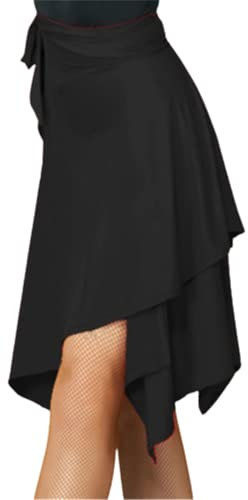 Jupe De Danse Latine Adulte À Lacets Pratique Latine Robe De Danse Triangle Irrégulier Tablier Jupe Femme Salle De Bal Samba Tango Cha-Cha Scène Performance Costume,Noir,M