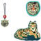 Step by Step Magic MAGS Glow „Tiger Night Kimba“, 3-teilig, Glow in The Dark-Effekt, Ergänzung für Schulranzen oder Rucksack, beige-blau-orange