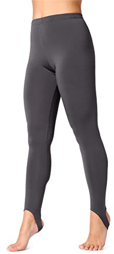 Bellivalini Damen Thermoleggings Leggings mit Fütterung Winterleggings mit Steigbügel BLV50-274 (Graphit, S)