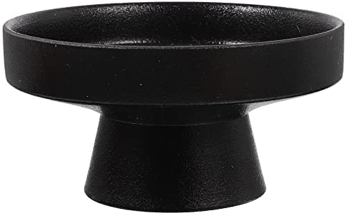 DOITOOL Round Tray, Ceramic Footed Bowl, Decorative Pedestal Bowl, Fruit Bowl, Fruit Tray, Dessert Display Stand, Serving Dishes for Home Kitchen Centerpiece Table Decor, Black Snack Tray