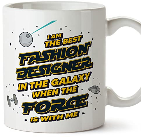 MUGFFINS Fashion Designer Mug - in English - Best in The Galaxy The Force is with Me - Funny Gift for Colleagues - Ceramic 11oz Mug