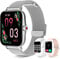 Smartwatch Donna Chiamata e Risposta, Orologio Smart Watch Notifiche Messaggi Fitness Contapassi Cardiofrequenzimetro Pressione Sanguigna SpO2 Sonno, Orologio Sportivo per Android iPhone Argento