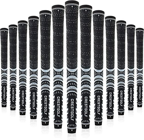 Legux Golf Grips Golf Club Grips Carbon Yarn Cord Golf Woods Irons Grips Golf Clubs Pack of 13 Black-Midsize