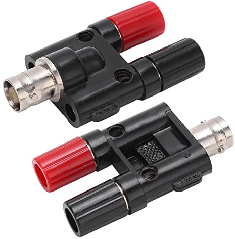 2 Stück BNC-Bananen-Adapter, BNC-Buchse auf 4 Mm Doppel-Bananenbuchse, Bindungspfosten, RF-Koaxial-Splitter-Adapter-Anschluss, Koaxial-Bindungspfosten