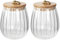 Yiter Glass Storage Jars, Vintage Airtight Storage Containers with Lids for Nuts, Tea, Beans, Large Capacity Storage Jar for Kitchen, Pantry, 2 Packs 700 ml(Oval)