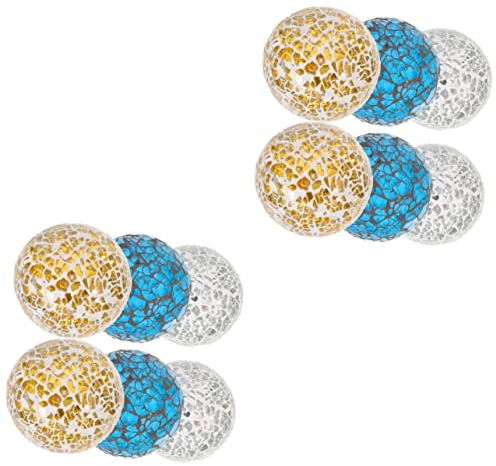 Warmhm 12 STK Mosaik-Kugeln Mosaikkugeln Für Schüsseln Blumenvasen Dekorativ Dekorative Kugeln Für Mittelstückschale Herzstück Aus Mosaikkugeln Gerissener Ball Füllstoff Weihnachten Glas
