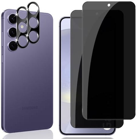 Locofun Verre Trempé Anti-Espion pour Samsung Galaxy S24 Plus 5G / S24+, Anti-Spy Film Protection écran avec Protecteur Objectif Caméra Arrière [2+2 Pièces], Dureté 9H, Anti Rayure Vitre Trempé