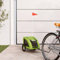 FENLAX Fahrradanhänger Hunde Grün Oxford-Gewebe und Eisen 124x53x53 cm Haustier Fahrradanhänger Haustieranhänger Fahrrad Hundeanhänger Hunde-Fahrradanhänger für Hunde und Andere Haustiere