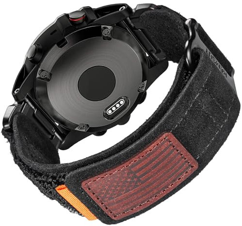 HEMSUT Compatibile Fenix 5 Band 22mm Larghezza Cinturino in pelle morbida per Fenix 5 Plus/Fenix 6/Fenix 6 Pro/Fenix 7/exip/Forerunner 935/945/Approach S60/Quatix 5