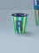 Rice Melamin Becher medium gestreift mit Buchstaben, Modell für Jungen blau/grün/mint- Töne, Größe 9 x 9 cm (R Junge)