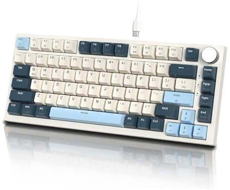 ATTACK SHARK K85 Mechanische Gaming-Tastatur 75% Prozent, Anpassbares Ansprechverhalten, Magnetschalter, Apex Pro TKL RGB Gasket Keyboard A75 QWERTY mit Drehknopf, Unterstützt DKS/MT/TGL, für PC/MAC